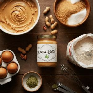 The ingredients for making Cannabis Peanut Butter Cookies
