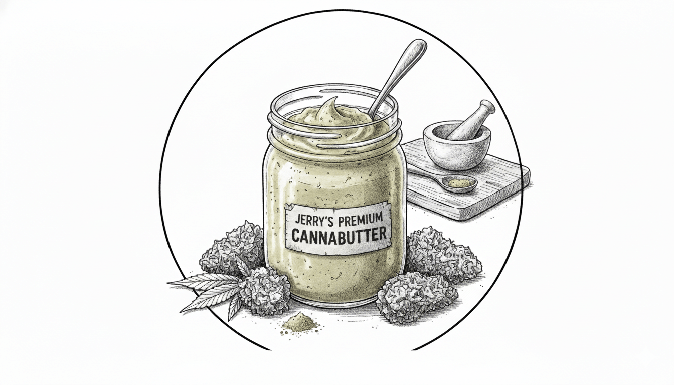 Jerry's premium homemade cannabutter made from fresh harvest buds, perfect for potent edibles.