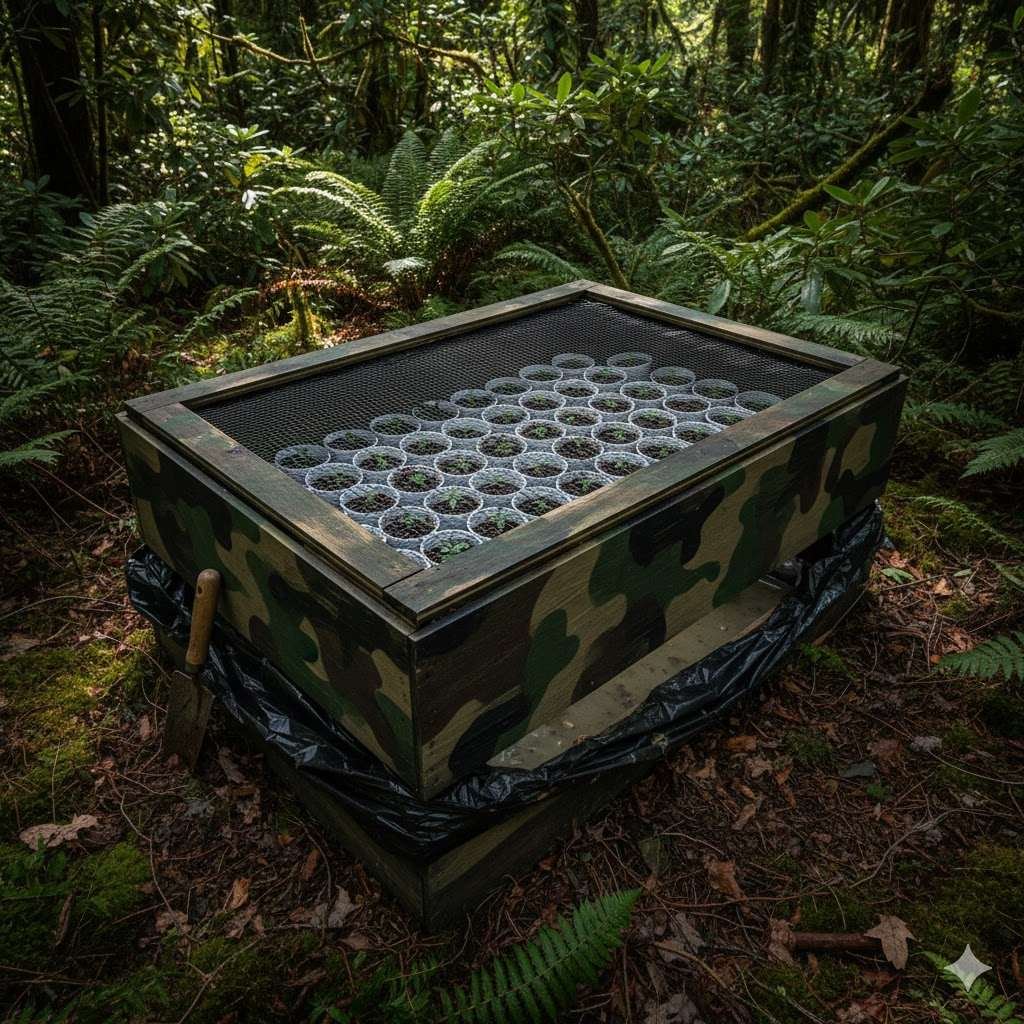 Screened box for sprouting cannabis seeds