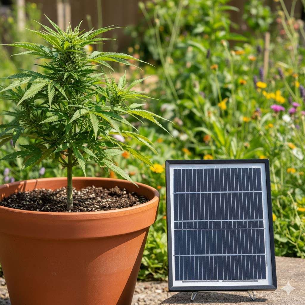 Using solar power to water cannabis plants