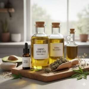 Plant based cannabis infused oil for vegan recipes.