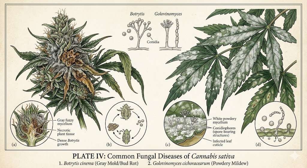 Identifying Bud Rot, an d Powdery Mildew in Cannabis Plants