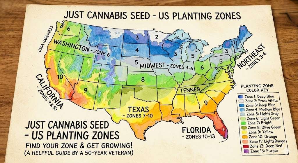 Planting zones for 2026 cannabis planting.