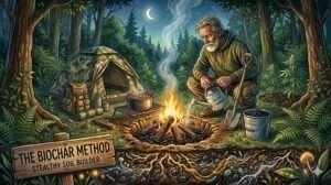 Making biochar for a guerrilla grow site.