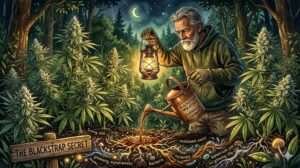 Feeding soil organisms with molasses.