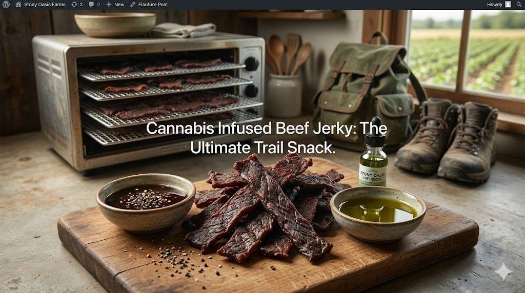 The perfect trail food cannabis infused jerky.