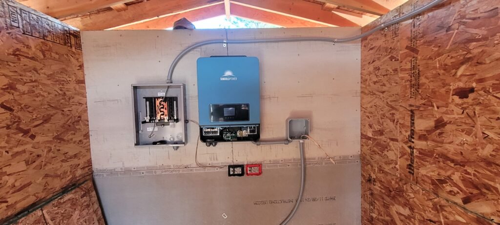 Componants in electrical room at Stony Oasis Farms.